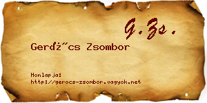 Gerócs Zsombor névjegykártya